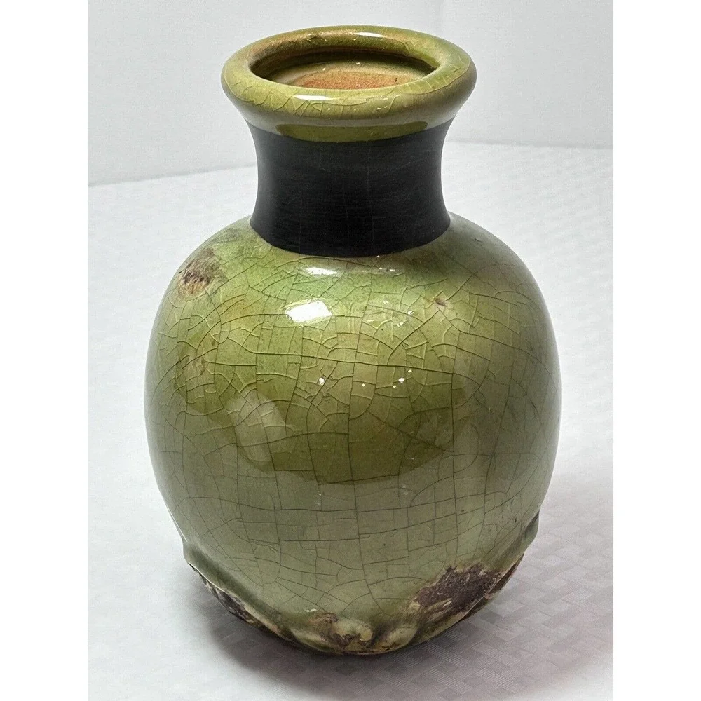 Vintage Rustic‎ Stoneware Pottery 6 1/4” Vase